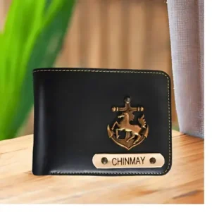 Customized Faux Leather Men's Wallet (Black)